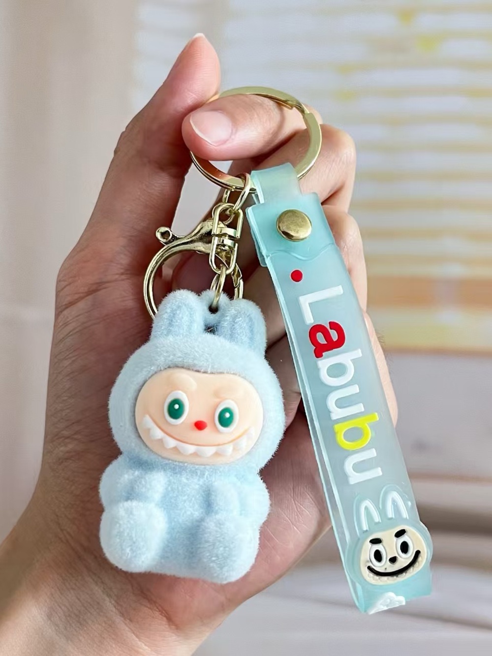 New Cute Sky Blue Laboo Bunny Keychain